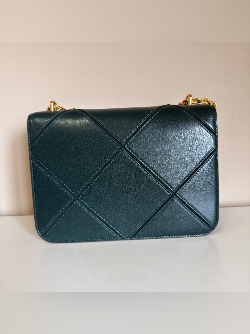 Tory Burch Fleming Leather Shoulder Bag in Dark Green - Picture 10 of 14